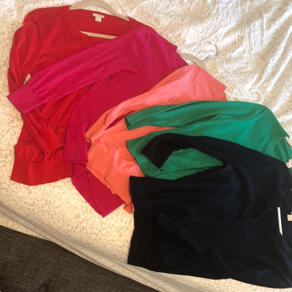 J. Crew Clare Cardigan in Hot Pink - Picture 4 of 4